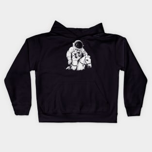 Cosmonaut on horseback Kids Hoodie